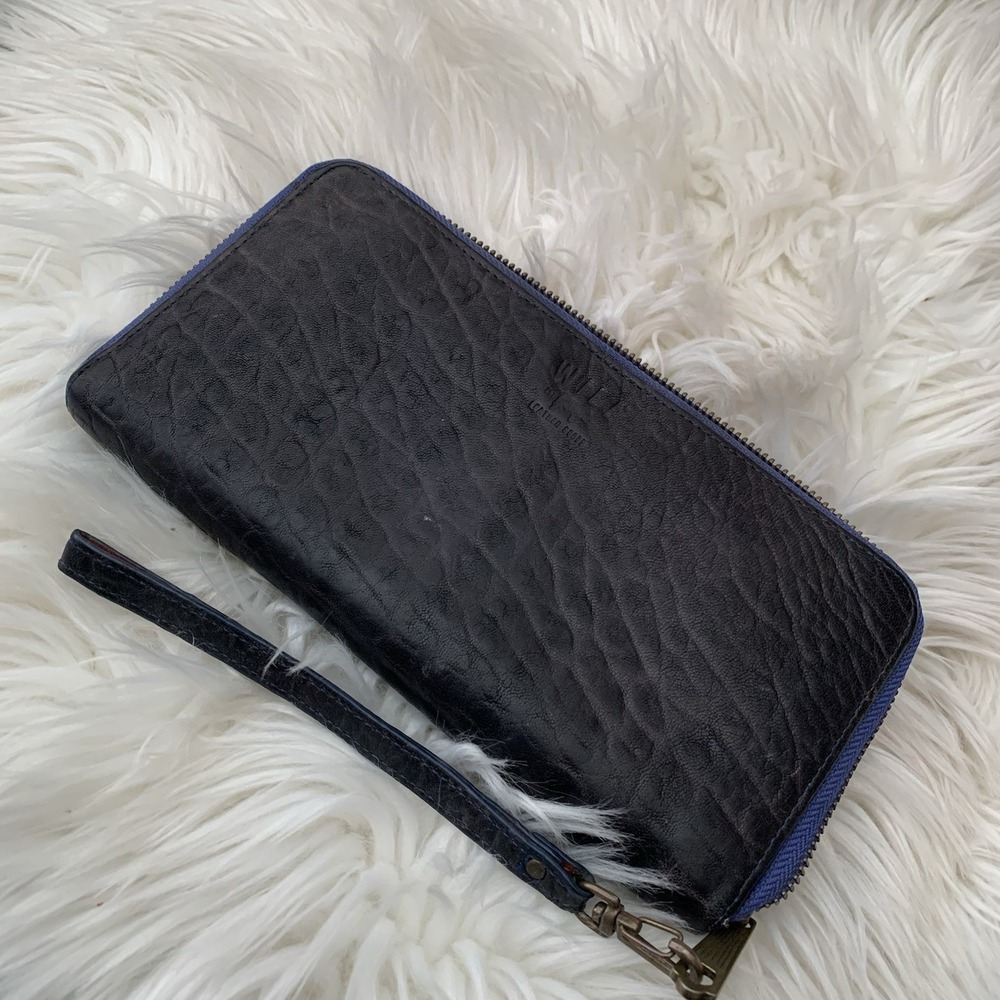 Will Leather Goods Travel Wallet Leather Zip Around‎ Clutch Wristlet